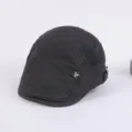 Men's cotton flat cap casual duckbill beret vintage retro newsboy hat stylish grey - Adjustable / Dark Gray