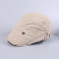 Herren Baumwolle Schiebermütze lässige Entenschnabelmütze Frühling Herbst Retro Barett - Verstellbar / Beige
