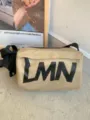 Waterproof crossbody pillow bag with large LMN letters, trendy casual shoulder bag for daily use. - Khaki