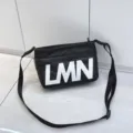 Black waterproof shoulder crossbody bag with large LMN letters casual daily sports style - New Style Black