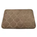 Badezimmer Badematte aus Memory-Foam mit weicher Plueschoberflaeche und rutschfester Unterseite. - 40x60cm / Kaffeebraun im Lampion-Stil