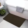 Braune Flanell Badvorleger Badematte geprägt, saugfähig rutschfester Teppich für Dusche. - 42*38 cm (WC-Deckelbezug) / Rautenmuster Kaffeebraun