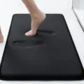 Memory Schaum Badematte rutschfeste saugfähige Matte für Badezimmer Eingang Boden trocken halten - 50*80cm / Flach Schwarz