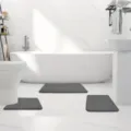 3 Piece Bathroom Mat Set Non Slip Memory Foam Absorbent Rugs for Bathtub and Toilet - 40*50U+50*80 Two-Piece Set / Dark Gray