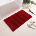 Tappeto da bagno in ciniglia morbido e assorbente per la stanza da bagno, antiscivolo. - Filato di neve morbido strutturato rosso vino