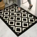 Schwarz-weiße geometrische Flur-Eingangsmatte rutschfeste moderne Heim-Fußmatte Teppich - 50*80cm / Parker