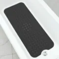 Schwarze PVC Antirutsch Badematte mit Saugnäpfen für Dusche und Badewanne sicher. - 40*100CM / Schwarz
