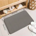 Graue Memory Schaum Badematte gestreift saugfaehig und rutschfest fuer Bad und WC - 50*80cm / Geprägte dunkelgraue Streifen