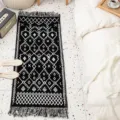 Skandinavischer ethnischer Baumwolle Leinen Jacquard gewebter Teppich mit Quasten - 60*90cm / Stuac