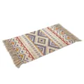 Nordischer ethnischer Stil Baumwolle Leinen gewebte Fußmatte geometrisches Muster Teppich - 60*90cm / Samir