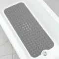 Graue PVC Badematte mit Saugnäpfen rutschfeste Duschmatte für Badewanne und Badezimmerboden - 40*100CM / Hellgrau