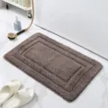 Dicke flauschige Badematte in Dunkelbraun, weiche saugfähige rutschfeste Fußmatte. - 50*60 cm U-Form / Kaffeebraun