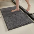 Dunkelgraue Chenille Badematte, hochabsorbierende und rutschfeste Fussmatte fuer das Badezimmer. - 40*60cm / Dunkelgrau
