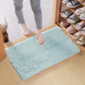 Alfombra de baño de chenilla gruesa absorbente y antideslizante para baño y pasillo. - 40*60cm / Azul claro