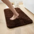 Verdickte Braune Badematte Plüsch Saugf. Rutschfester Teppich für das Badezimmer und Eingang - 50*80cm / Braun