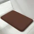 Brown memory foam bath mat anti-slip absorbent floor carpet for bathroom doorway - 38*40cm (Toilet Lid) / Flat Brown