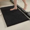 Dicke Chenille Badematte, ultra saugfähige und rutschfeste Fußmatte für Badezimmer. - 40*60cm / Schwarz