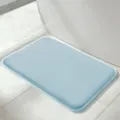 Light blue memory foam bath mat, soft absorbent non-slip floor rug for bathroom doorway. - 38*40cm (Toilet Lid) / Flat Sky Blue