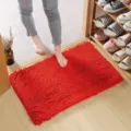 Dicke rote Chenille Badematte rutschfeste Bodenmatte fuer Badezimmer Tuer saugfähig - 40*60cm / Rot