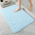 Geprägte Kieselstein Badematte rutschfeste saugfähige Bodenmatte für Badezimmer Dusche blau - 40*38cm Abdeckung / Steinstruktur Hellblau