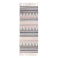 Nordisch Boho Baumwolle Leinen gewebter Teppich geometrische Bettvorleger mit Quasten - 60x130cm / Regenbogenlicht