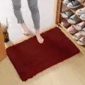 Alfombra de Baño de Chenilla Gruesa Absorbente Antideslizante Suave Felpa para el Hogar - 40*60cm / Burdeos