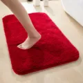 Dicke rote flauschige Badematte rutschfeste saugfähige Fußmatte für Badezimmer Eingang. - 50*80cm / Hellrot