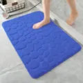 Blaue Kieselstein Badematte für Badezimmer, rutschfeste saugfähige Bodenmatte, Fußmatte. - 40*38cm Abdeckung / Steinstruktur Königsblau