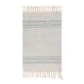 Handmade woven cotton linen ethnic rug with tassels, boho geometric pattern decorative mat for room. - 60*90cm / Meiyun