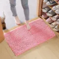 Alfombra de baño de chenilla rosa gruesa absorbente antideslizante para suelo de hogar - 40*60cm / Rosa