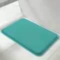 Memory foam bath mat, non-slip turquoise bathroom rug for home shower floor use. - 38*40cm (Toilet Lid) / Flat Green