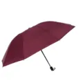 Ombrello pieghevole compatto bordeaux con manico nero, ideale per protezione da sole e pioggia. - Ombrello da sole e pioggia medio a 8 stecche 97 cm (rivestimento nero) / Borgogna