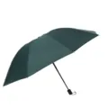 Ombrello pieghevole verde scuro compatto con rivestimento anti-UV nero e manico. - Verde Scuro