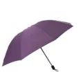 Ombrello pieghevole viola compatto a tre ante per pioggia e sole con manico nero. - Ombrello da sole e pioggia medio a 8 stecche 97 cm (rivestimento nero) / Viola scuro