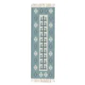 Nordic ethnic style woven cotton linen runner rug blue geometric bedroom bedside mat - 60*90cm / Industrial B