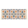 Nordic geometric cotton linen rug with tassels, hand-woven floor mat for bedroom and hallway. - 60*90cm / Mengtai