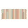 Nordic bohemian style woven cotton linen runner rug geometric mat for bedroom bedside - 60*90cm / Qimei