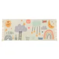 Hand-woven cotton linen tasseled floor mat bedside cute cartoon geometric rug for bedroom - 60*90cm / Laiman