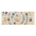 Bohemian geometric woven cotton linen rug runner with tassels for bedroom bedside floor mat. - 60*90cm / Starry Night