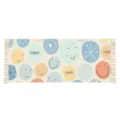Nordic woven cotton linen tassel rug with cute geometric smiley face pattern for bedroom. - 60*90cm / Simai
