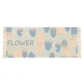 Nordic woven cotton linen tassel rug, beautiful floral pattern bedroom bedside floor mat. - 60*90cm / Chayan