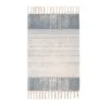 Nordic bohemian woven cotton linen tassel rug, blue geometric pattern bedside floor carpet mat. - 60*90cm / Blues