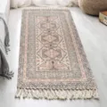 Nordic ethnic woven cotton linen tassel rug bedroom bedside geometric carpet runner mat - 60*90cm / Tabixi