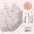 Sombrilla plegable anti-UV con estampado de mariposas para mujeres impermeable sol. - Jardín de romero: paraguas con revestimiento de color y gancho dorado
