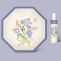 Automatic folding umbrella with vintage floral illustration, UV protection sun and rain umbrella. - 306 Automatic / Purple Monet Garden