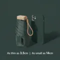 Ultra-compact mini foldable sun umbrella, flat pocket size, lightweight uv protection sunshade. - Dark Green