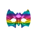 Colorful rainbow bat half face mask for Halloween party costume masquerade dress up eye mask - Colorful