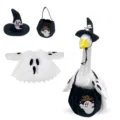 Halloween goose costume set with witch hat, ghost cloak and trick-or-treat bag. - Fit 23 Inch / Ghost Style