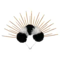 Black and white flower halo headband sunburst crown gothic party hair accessories for women - Black White Rose Headband