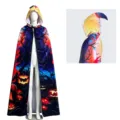 Halloween horned hooded cloak costume adult party printed wizard devil cape festival wear - Dark Night Dead Tree Style (Robe)